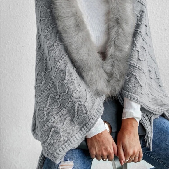 ππHost Pick ππ SHEIN grey fuzzy open cardigan - Picture 2 of 4